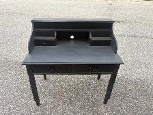 Free delivery used Black Writing Desk with Drawers - Photo 2