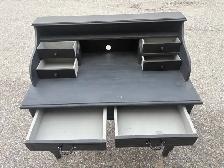 Free delivery used Black Writing Desk with Drawers - Photo 7