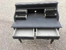 Free delivery used Black Writing Desk with Drawers - Photo 8