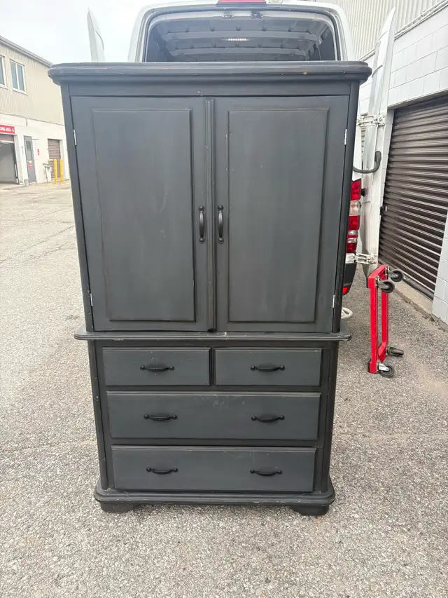 Free delivery used Dark Grey Armoire with Drawers
