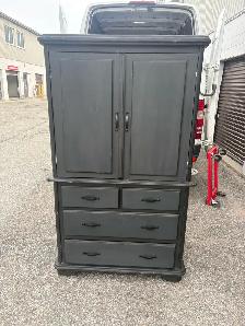 Free delivery used Dark Grey Armoire with Drawers - Photo 2