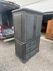 Free delivery used Dark Grey Armoire with Drawers - Photo 3