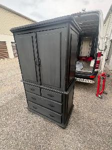 Free delivery used Dark Grey Armoire with Drawers - Photo 8