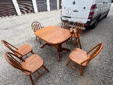 Free delivery used Wooden Dining Table with 6 Chairs - Photo 2