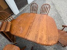 Free delivery used Wooden Dining Table with 6 Chairs - Photo 3
