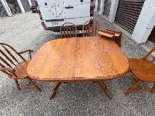 Free delivery used Wooden Dining Table with 6 Chairs - Photo 5