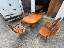 Free delivery used Wooden Dining Table with 6 Chairs - Photo 7