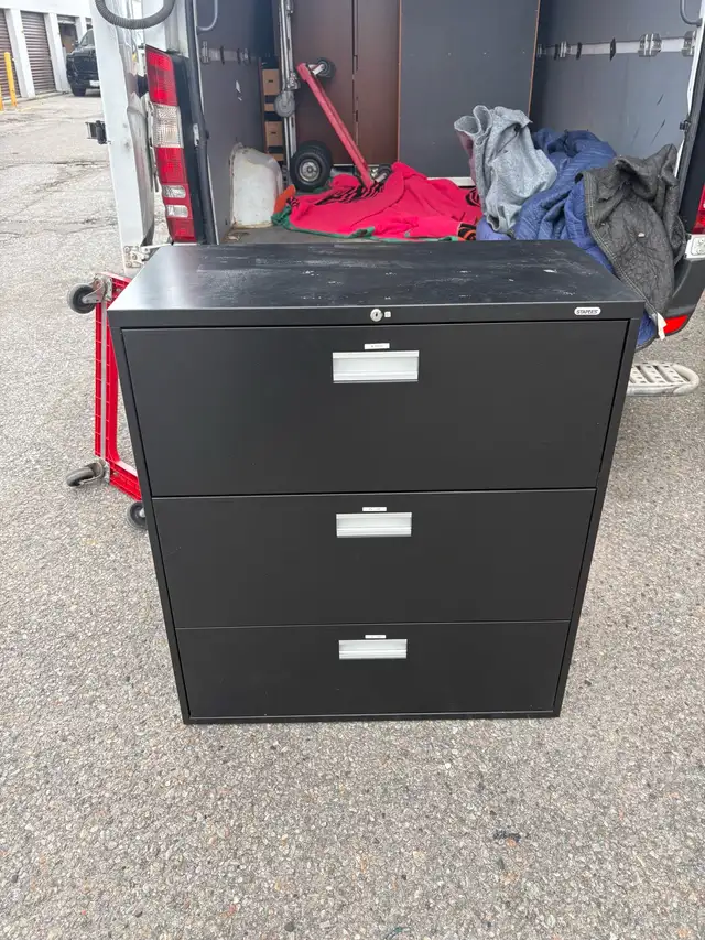 Free delivery used Black 3-Drawer Filing Cabinet