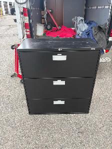 Free delivery used Black 3-Drawer Filing Cabinet