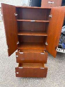 Free delivery used Wooden Cabinet with Shelves and Drawers