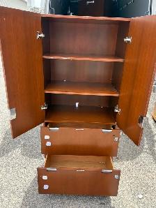Free delivery used Wooden Cabinet with Shelves and Drawers