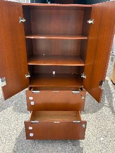 Free delivery used Wooden Cabinet with Shelves and Drawers - Photo 3