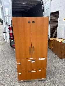 Free delivery used Wooden Cabinet with Shelves and Drawers