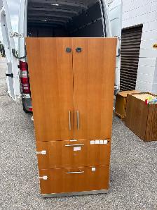 Free delivery used Wooden Cabinet with Shelves and Drawers - Photo 2