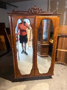Free delivery used antique Vintage  Armoire  Mirrored Doors