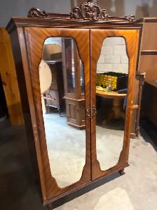 Free delivery used antique Vintage  Armoire  Mirrored Doors - Photo 5
