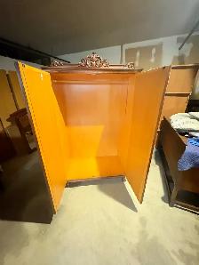Free delivery used antique Vintage  Armoire  Mirrored Doors - Photo 7