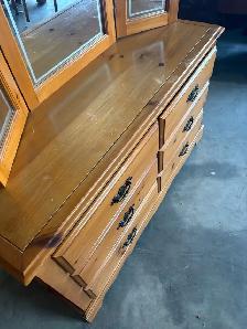 Free delivery used Pine Dresser with Tri-Fold Mirror - Photo 7