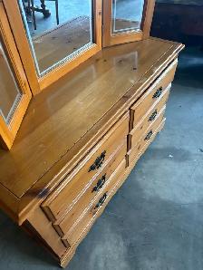 Free delivery used Pine Dresser with Tri-Fold Mirror - Photo 8