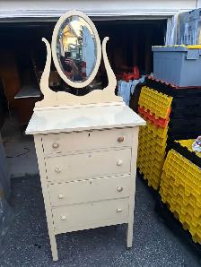 Free delivery antique Vintage Vanity Dresser with Oval Mirror - Photo 4