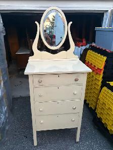 Free delivery antique Vintage Vanity Dresser with Oval Mirror - Photo 5