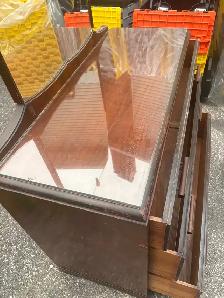 Free delivery used antique Wooden Dresser with Mirror - Photo 7