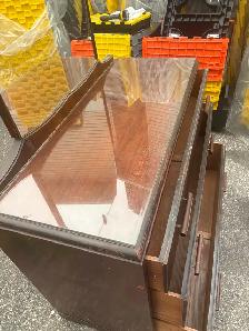 Free delivery used antique Wooden Dresser with Mirror - Photo 8