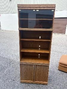 Free delivery used Wood Unit with Glass Doors