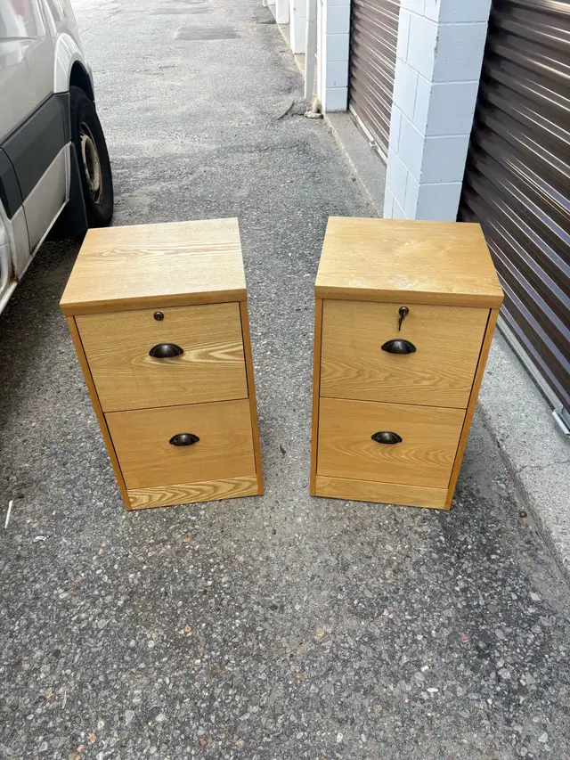 Free delivery used 2 x Wooden Filing Cabinets