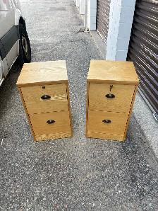 Free delivery used 2 x Wooden Filing Cabinets