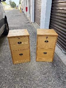 Free delivery used 2 x Wooden Filing Cabinets - Photo 2