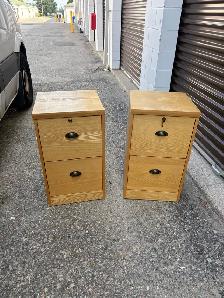 Free delivery used 2 x Wooden Filing Cabinets - Photo 3