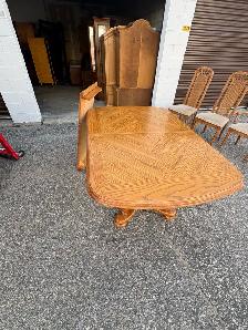 Free delivery used Wooden Dining Table with 6 Chairs - Photo 2