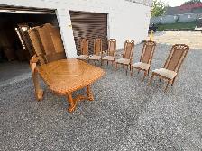 Free delivery used Wooden Dining Table with 6 Chairs - Photo 9