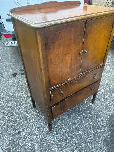 Free delivery used antique Vintage Wooden Cabinet with Drawers - Photo 2