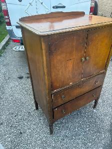 Free delivery used antique Vintage Wooden Cabinet with Drawers - Photo 3