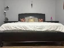 Beautiful wood king bed set