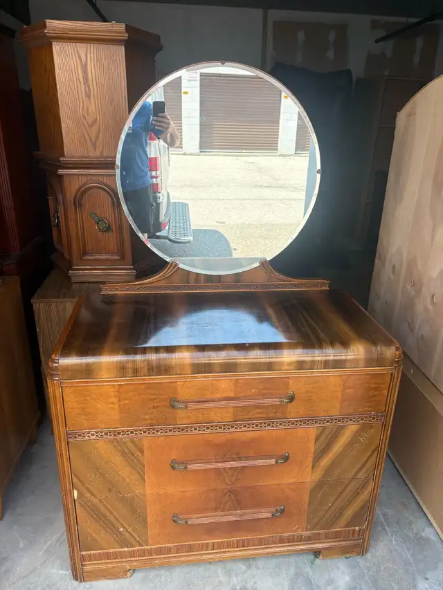 Free delivery antique Vintage 1930s Art Deco Waterfall Dresser
