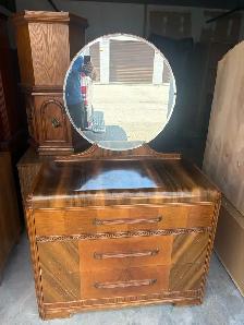 Free delivery antique Vintage 1930s Art Deco Waterfall Dresser