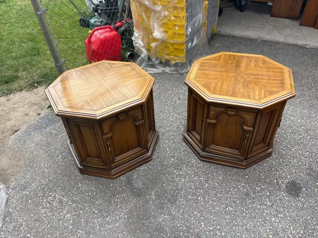 Free delivery used Vintage Octagon End Tables (Pair)