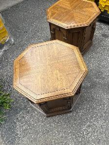 Free delivery used Vintage Octagon End Tables (Pair) - Photo 3