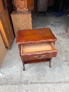 Free delivery used Vintage Wooden End Table with Drawer - Photo 8