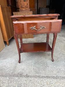 Free delivery used Vintage Wooden End Table with Drawer - Photo 9