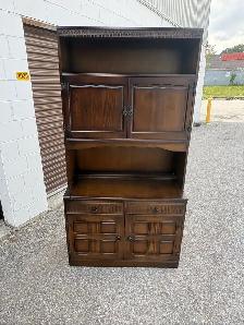 Free delivery used Dark Wood Hutch with Cabinet Storage