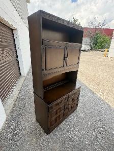 Free delivery used Dark Wood Hutch with Cabinet Storage - Photo 3