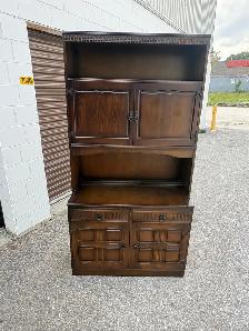 Free delivery used Dark Wood Hutch with Cabinet Storage - Photo 4