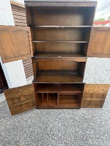 Free delivery used Dark Wood Hutch with Cabinet Storage - Photo 6