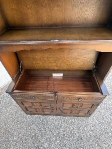 Free delivery used Dark Wood Hutch with Cabinet Storage - Photo 10