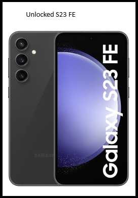 Samsung S23 fe– Black – 128 GB – Unlocked – 12 Months Warranty
