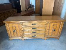 Free delivery used Vintage Oak dresser Buffet - Photo 2